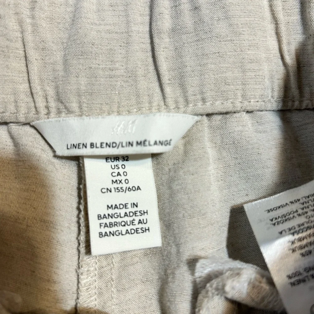H&M Coastal Linen Blend Pants size 0